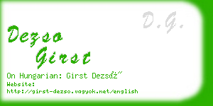 dezso girst business card